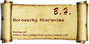 Borovszky Hieronima névjegykártya
